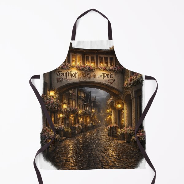 Item preview, Enchanted Old Town Passage at Dusk – Romantic Lantern-Lit Cobblestone Street with Flowers designed and sold by Hookesmode.