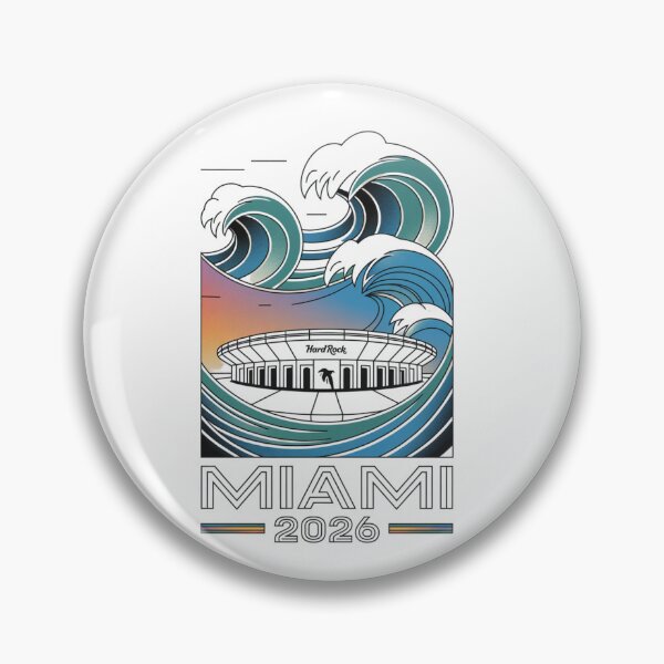 Item preview, Miami 2026 Ocean Wave Football T-Shirt V11 designed and sold by DarylWelsh2024.