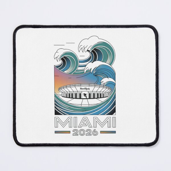 Item preview, Miami 2026 Ocean Wave Football T-Shirt V11 designed and sold by DarylWelsh2024.