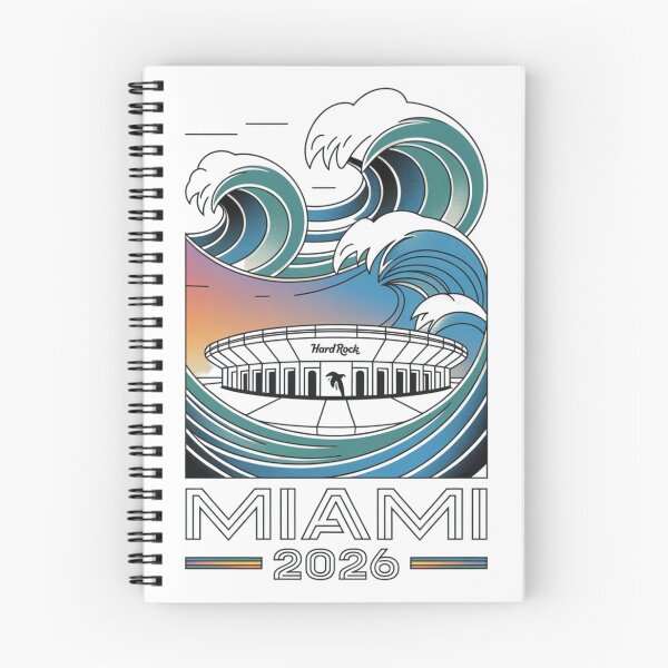 Item preview, Miami 2026 Ocean Wave Football T-Shirt V11 designed and sold by DarylWelsh2024.