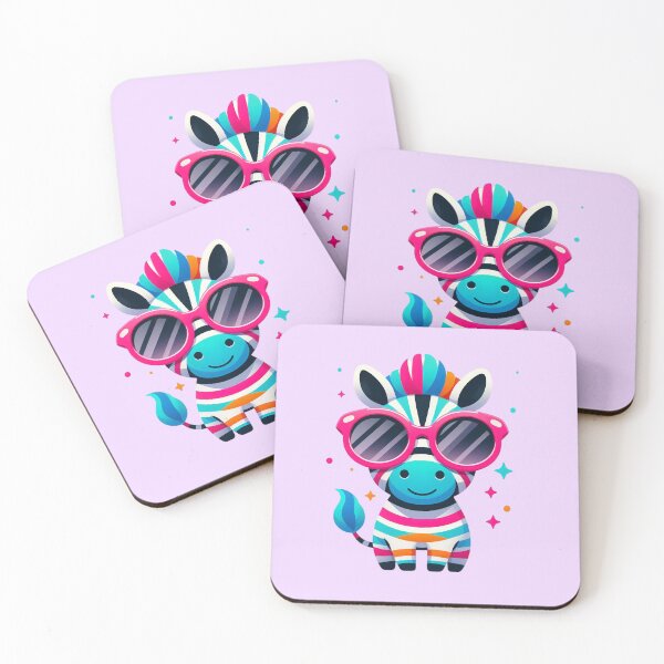 Item preview, Cute Colorful Zebra With Pink Glasses designed and sold by SweetLilith.
