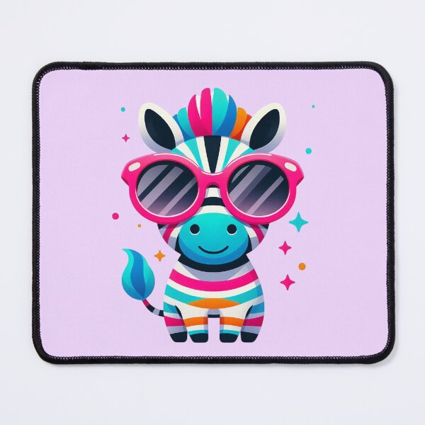 Item preview, Cute Colorful Zebra With Pink Glasses designed and sold by SweetLilith.