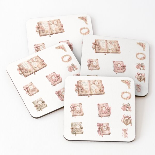 Item preview, Vintage Coquette Journal Sticker Collection with Pink Bows, Floral Diaries, Heart Lockets and Romantic Ephemera designed and sold by looplandger.