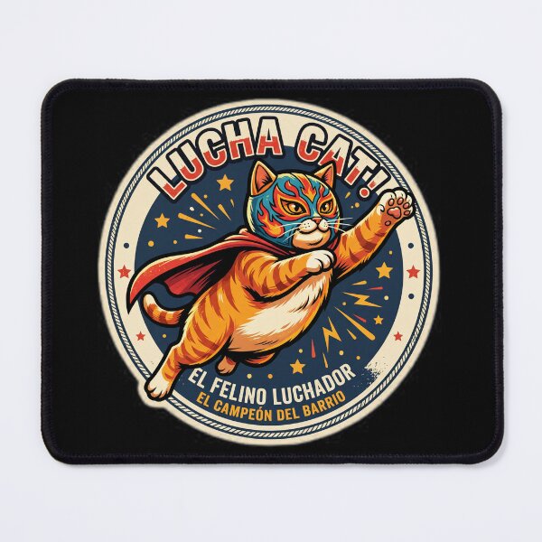 Item preview, El Gato Loco Lucha Libre Cat designed and sold by Oommen Studio .