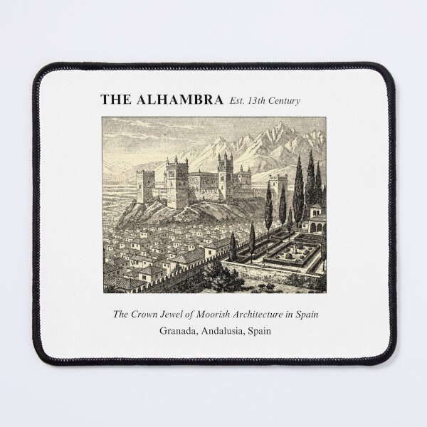 Item preview, The Alhambra Vintage Engraving Art Print | Crown Jewel of Moorish Architecture Granada | Andalusia Spain Wall Decor designed and sold by Panom Suavichien.