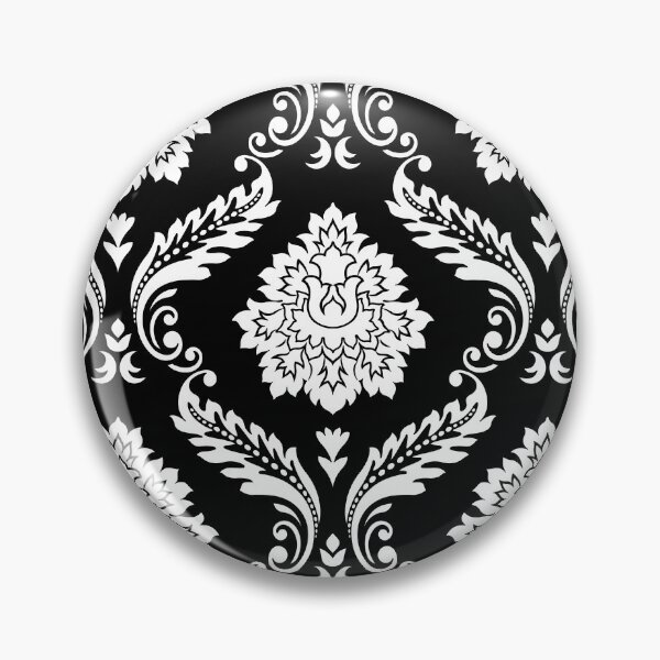 Item preview, Rococo Damask Pattern White on Black designed and sold by NataliePaskell.