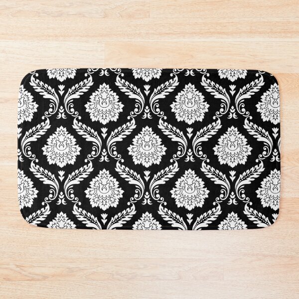 Item preview, Rococo Damask Pattern White on Black designed and sold by NataliePaskell.