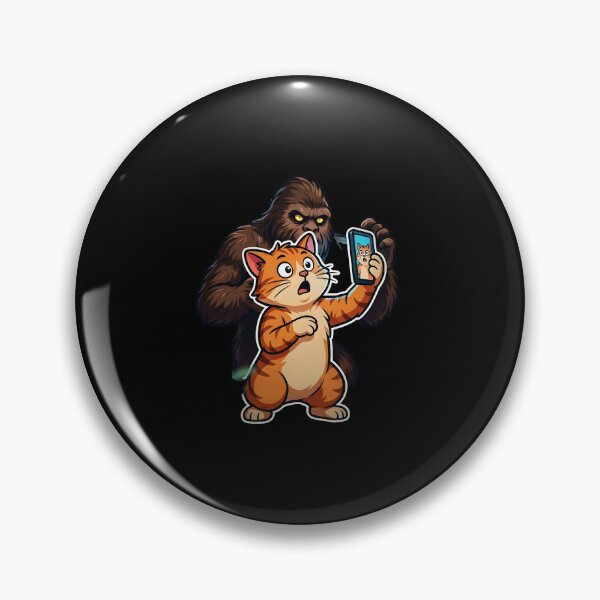 Item preview, Surprised Scared Cat Selfie Funny Cat Selfie with Sasquatch Encounter designed and sold by Redgiant87x.
