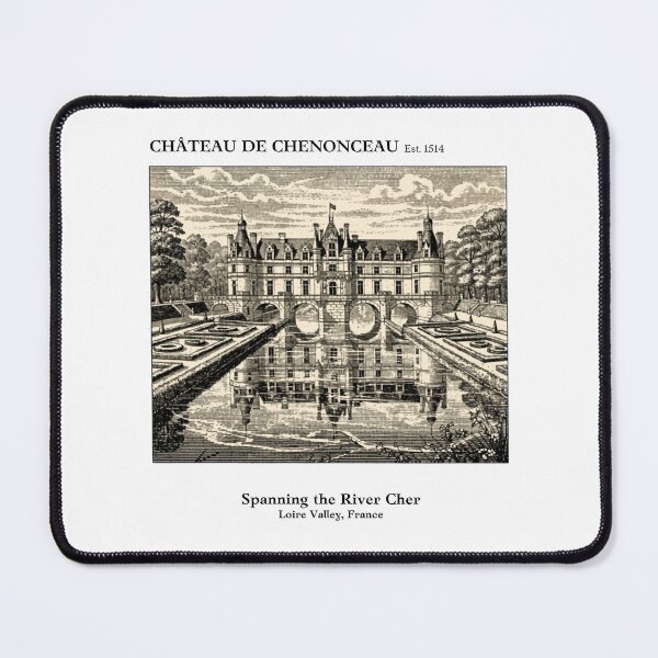 Item preview, Château de Chenonceau Vintage Engraving Art Print | Ladies Castle Spanning River Cher Loire Valley | France Wall Decor designed and sold by Panom Suavichien.