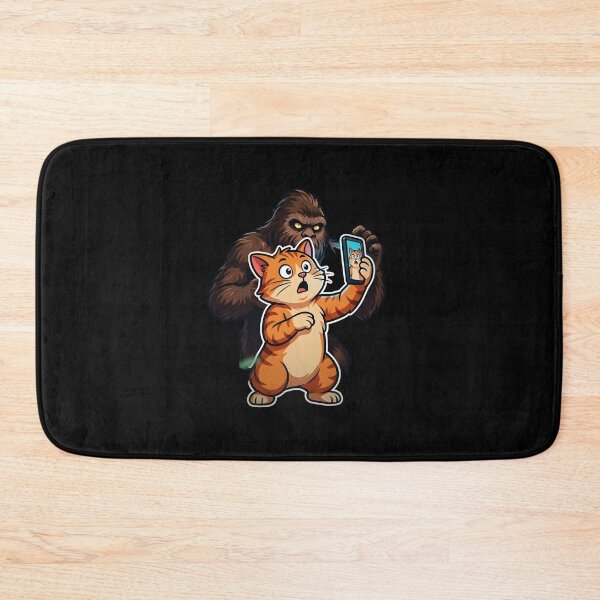Item preview, Surprised Scared Cat Selfie Funny Cat Selfie with Sasquatch Encounter designed and sold by Redgiant87x.