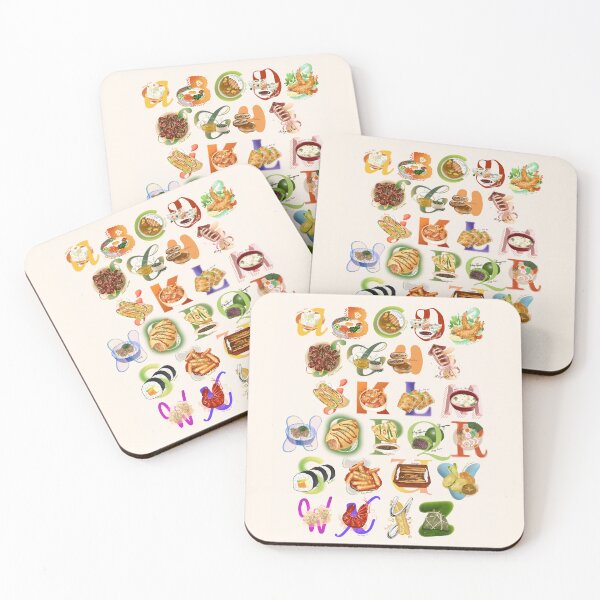 Item preview, east asian foods alphabet designed and sold by LiquidCats.