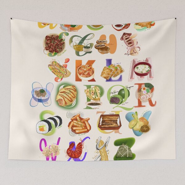 Item preview, east asian foods alphabet designed and sold by LiquidCats.