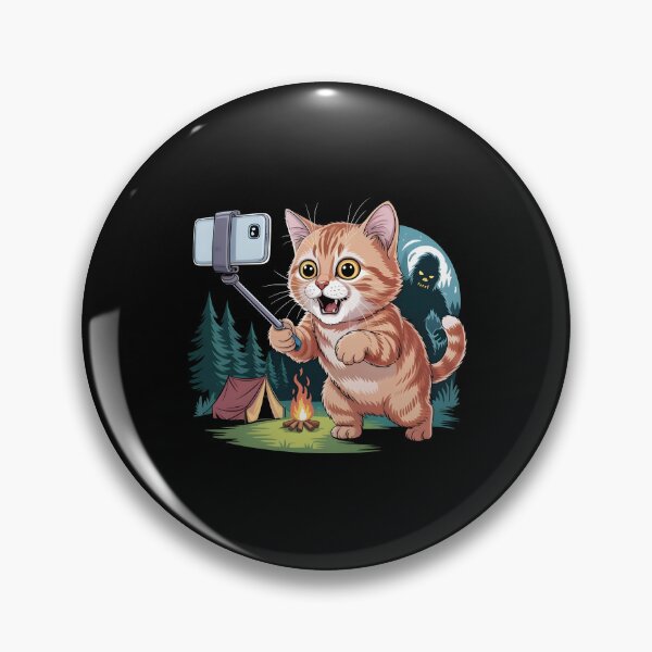 Item preview, Surprised Scared Cat Selfie Funny Cat Taking Selfie with Sasquatch designed and sold by Redgiant87x.
