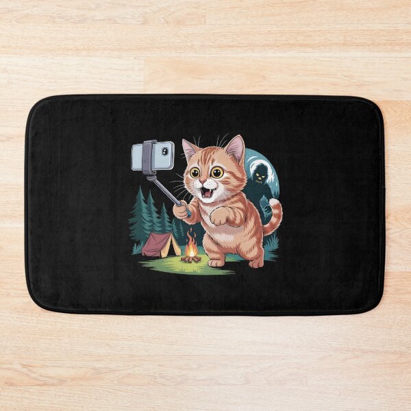 Item preview, Surprised Scared Cat Selfie Funny Cat Taking Selfie with Sasquatch designed and sold by Redgiant87x.