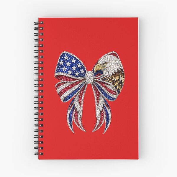 Item preview, Patriotic Eagle Bow Rhinestone Mosaic | American Flag Crystal Bow | USA Bald Eagle Gemstone Design | Fourth of July Western Glam Graphic designed and sold by ColorSplash123.