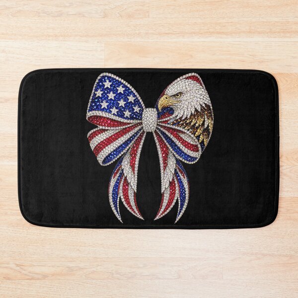 Item preview, Patriotic Eagle Bow Rhinestone Mosaic | American Flag Crystal Bow | USA Bald Eagle Gemstone Design | Fourth of July Western Glam Graphic designed and sold by ColorSplash123.