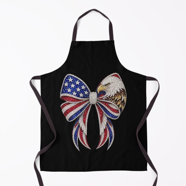 Item preview, Patriotic Eagle Bow Rhinestone Mosaic | American Flag Crystal Bow | USA Bald Eagle Gemstone Design | Fourth of July Western Glam Graphic designed and sold by ColorSplash123.