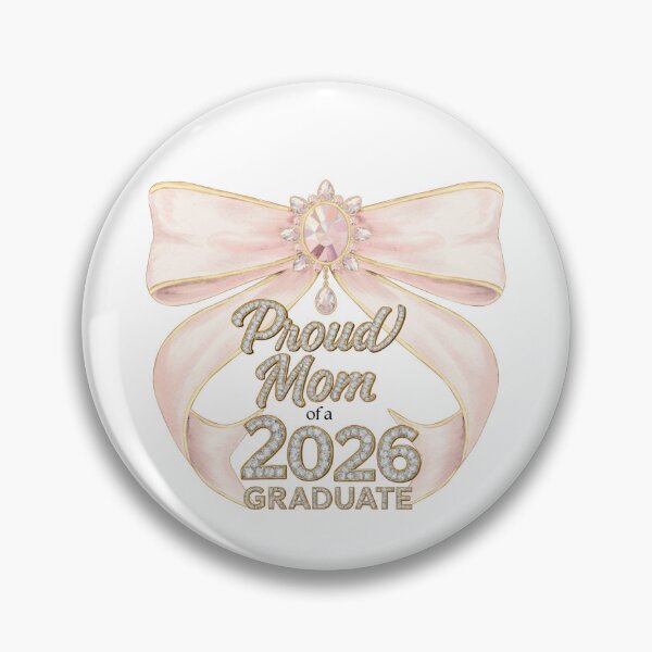 Item preview, Proud Mom of a 2026 Graduate with Pink Bow & Diamonds designed and sold by jeweleddesigns.