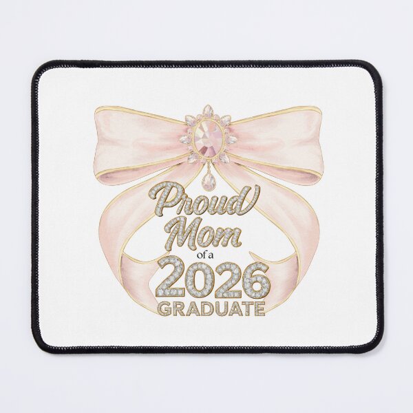 Item preview, Proud Mom of a 2026 Graduate with Pink Bow & Diamonds designed and sold by jeweleddesigns.