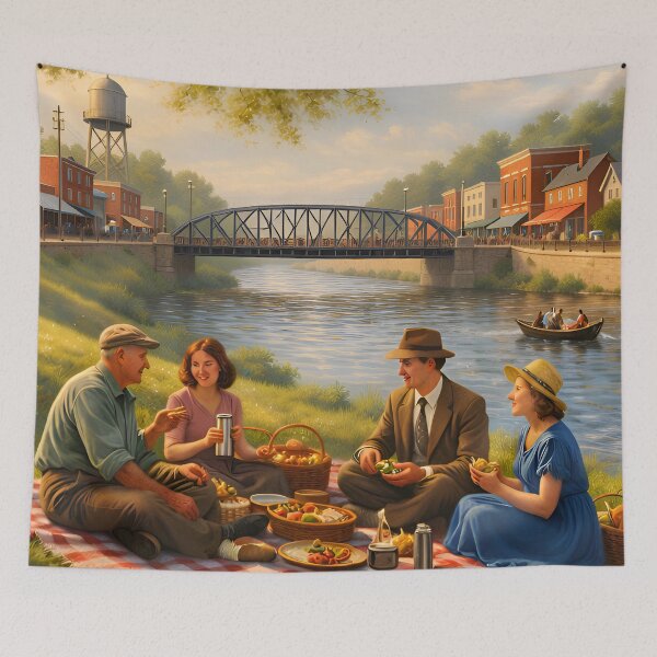 Item preview, Riverside Picnic designed and sold by TinCatOutPost.