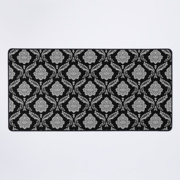 Item preview, Rococo Damask Pattern Gray on Black designed and sold by NataliePaskell.