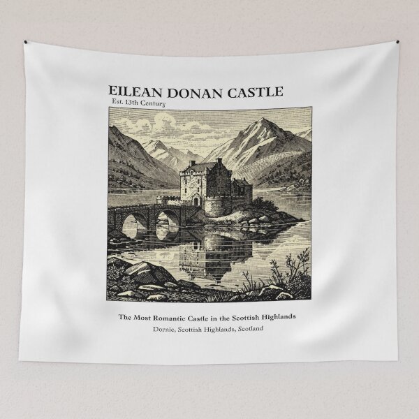 Item preview, Eilean Donan Castle Vintage Engraving Art Print | Most Romantic Highland Castle Scotland | Loch Duich Wall Decor designed and sold by Panom Suavichien.