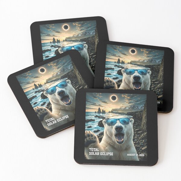 Item preview, Total Solar Eclipse 2026 Iceland Polar Bear Selfie designed and sold by Grace-Cop.