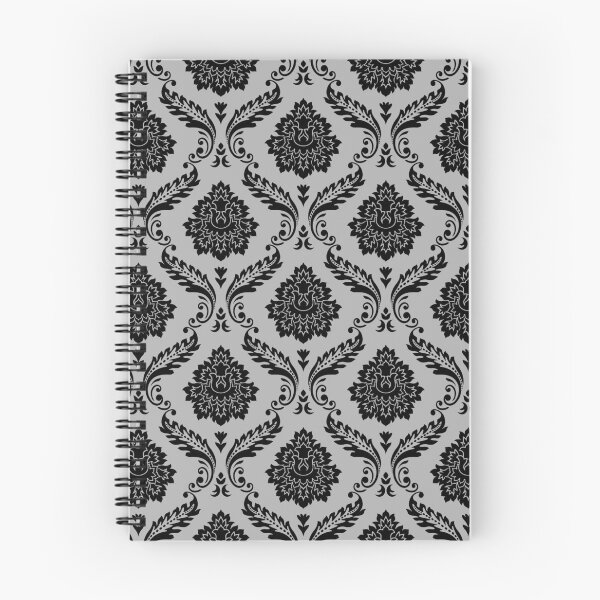 Item preview, Rococo Damask Pattern Black on Gray designed and sold by NataliePaskell.