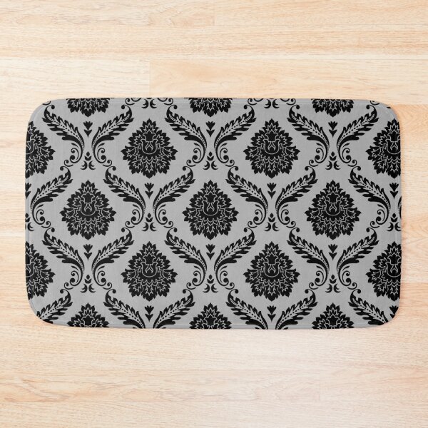 Item preview, Rococo Damask Pattern Black on Gray designed and sold by NataliePaskell.