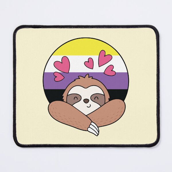 Item preview, LGBTQ Sloth - Kawaii Non binary Sloth With Hearts designed and sold by Cannaxes Studio.
