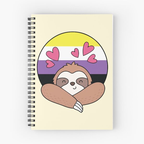 Item preview, LGBTQ Sloth - Kawaii Non binary Sloth With Hearts designed and sold by Cannaxes Studio.