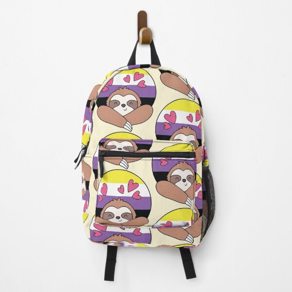 Item preview, LGBTQ Sloth - Kawaii Non binary Sloth With Hearts designed and sold by Cannaxes Studio.
