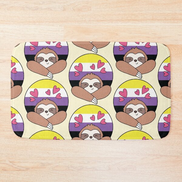 Item preview, LGBTQ Sloth - Kawaii Non binary Sloth With Hearts designed and sold by Cannaxes Studio.
