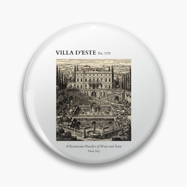 Item preview, Villa d'Este Vintage Engraving Art Print | Renaissance Gardens Fountains Tivoli | Italy Wall Decor designed and sold by Panom Suavichien.