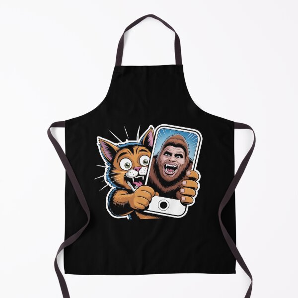 Item preview, Surprised Scared Cat Selfie Scared Cat Reaction Meets Sasquatch Humor designed and sold by Redgiant87x.