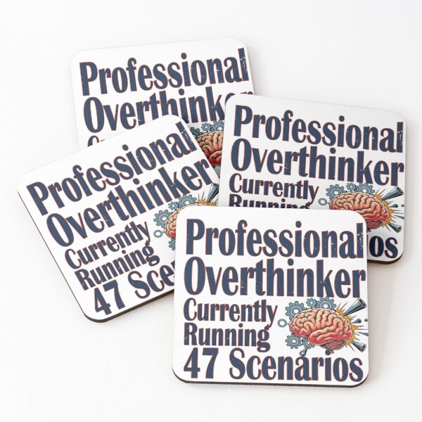 Item preview, Professional Overthinker Currently Running 47 Scenarios Funny Brain Quote designed and sold by ZadTicaret.