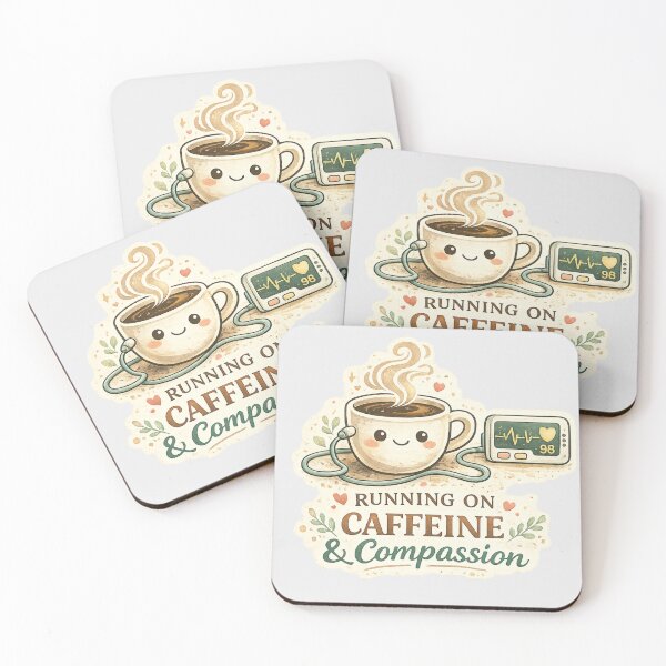 Item preview, Running On Caffeine And Compassion Nurse Life Design designed and sold by Fanverse Merchandise.