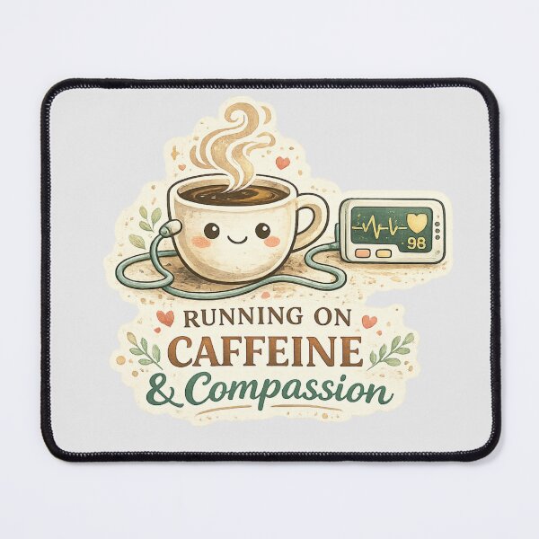Item preview, Running On Caffeine And Compassion Nurse Life Design designed and sold by Fanverse Merchandise.