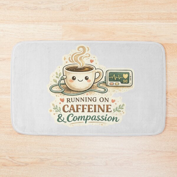 Item preview, Running On Caffeine And Compassion Nurse Life Design designed and sold by Fanverse Merchandise.