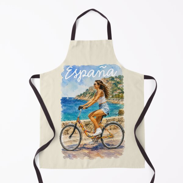 Item preview, España Coastal Cycling Watercolor – Mediterranean Summer Travel Art designed and sold by Lifer Art and Design.