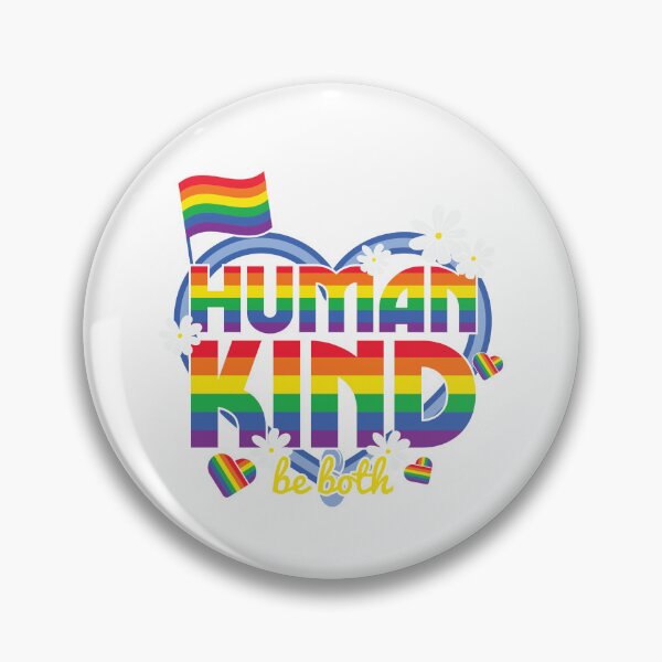 Item preview, Human Kind Be Both Rainbow Retro Flowers Quote Design designed and sold by SolutionsArt.