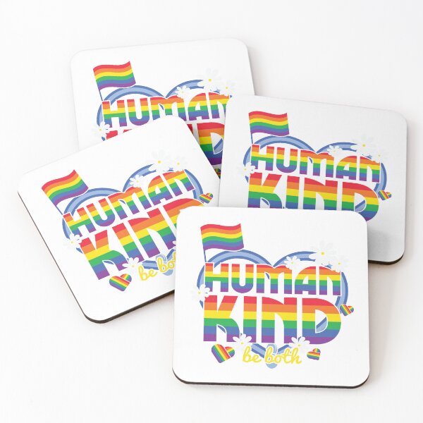 Item preview, Human Kind Be Both Rainbow Retro Flowers Quote Design designed and sold by SolutionsArt.
