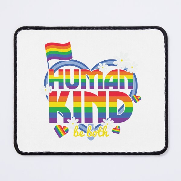 Item preview, Human Kind Be Both Rainbow Retro Flowers Quote Design designed and sold by SolutionsArt.