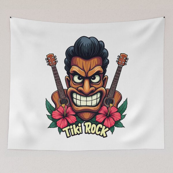 Item preview, Tiki Rock Pompadour - Retro 1950s Hawaiian Rockabilly designed and sold by Hans-Design.