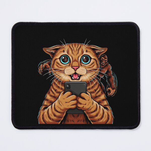 Item preview, Surprised Scared Cat Selfie Cute Cat Taking Selfie and Seeing Sasquatch designed and sold by Redgiant87x.