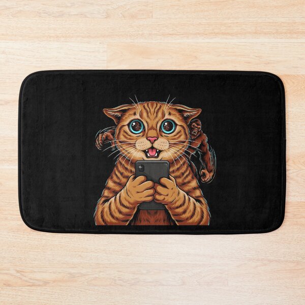 Item preview, Surprised Scared Cat Selfie Cute Cat Taking Selfie and Seeing Sasquatch designed and sold by Redgiant87x.
