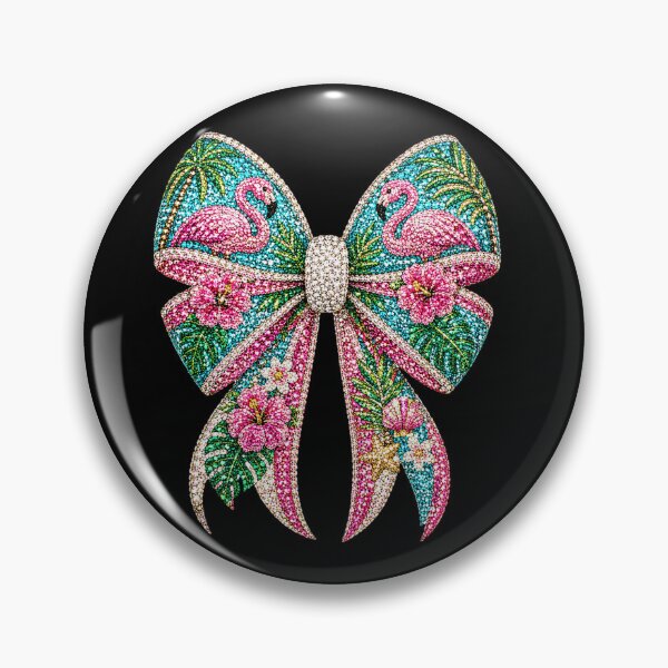 Item preview, Tropical Flamingo Bow Rhinestone Mosaic | Pink Flamingo Crystal Bow | Tropical Summer Gemstone Design | Beach Paradise Glam Graphic designed and sold by ColorSplash123.