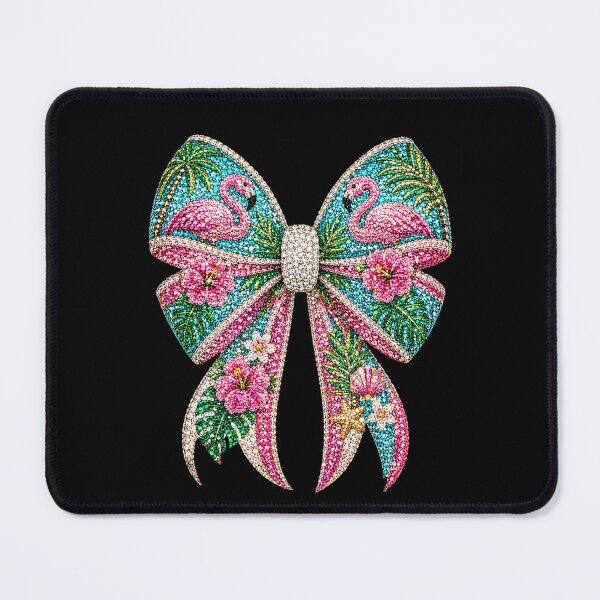 Item preview, Tropical Flamingo Bow Rhinestone Mosaic | Pink Flamingo Crystal Bow | Tropical Summer Gemstone Design | Beach Paradise Glam Graphic designed and sold by ColorSplash123.