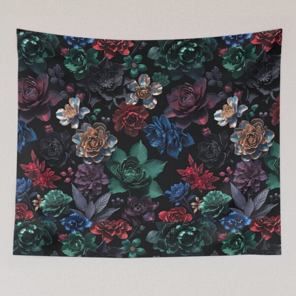 Item preview, Dark Luxury Floral Pattern, Gothic Botanical Design, Elegant Midnight Flower Print, Vintage Romantic Seamless Pattern, Moody Floral Background designed and sold by GalleryPeak.