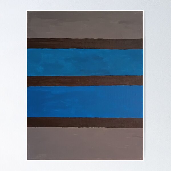 Item preview, Blue Horizon Stripes Abstract Minimalist Painting designed and sold by ArtbyAudrey412.